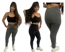 Calça legging feminina cós alto saia tapa bumbum TB moda fitness