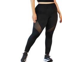 Calça Legging Feminina Detalhe Em Tule Plus Size Selene Calça Legging Feminina Detalhe Em Tule Plus Size Selene
