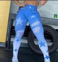 Calça legging feminina fake star