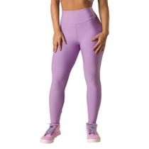 Calça Legging Feminina Lilás Tecido Canelado Bolso No Cós Calça Legging Feminina Lilás Tecido Canelado Bolso No Cós