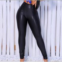 Calça Legging Feminina Luxo Montaria Modeladora Cintura Alta com Botão