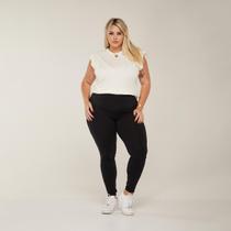 Calça Legging Feminina Plus Size K2B Preta Suplex Academia Modeladora