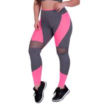 Calça Legging Feminina Suplex Detalhe Arrastão Academia Ginástica Treino Atividades Físicas
