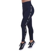 Calça Legging Feminina Supplex Poliamida Detalhe Lateral