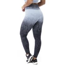 Calça Legging Feminino Fitness Degradê Cintura Alta Orbis - Preto com azul bebe, G