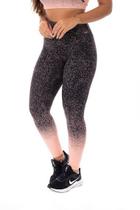 Calça Legging Feminino Fitness Degradê Cintura Alta Orbis - Preto com rosa salmão, G Calça Legging Feminino Fitness Degradê Cintura Alta Orbis - Preto com rosa salmão, G