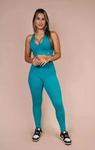 Calça legging fitness academia verde brisa