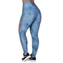 Calça legging fitness cirrê estampado detalhe tiras vazada perna orbis - vinho