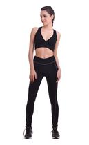 Calça Legging Fitness com Costura em Power Suplex Preta