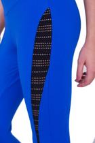 Calça Legging Fitness Detalhe Furadinho em Suplex Azul