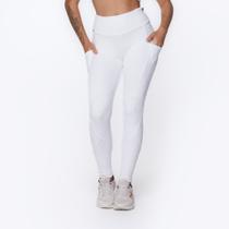 Calça Legging Fitness Feminina Bolso Lateral Jacquard Poliamida