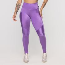 Calça Legging Fitness Feminina Bolso Recortes Poliamida