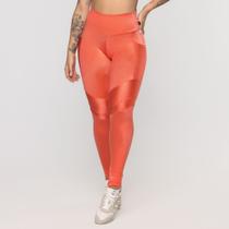 Calça Legging Fitness Feminina Bolso Recortes Poliamida