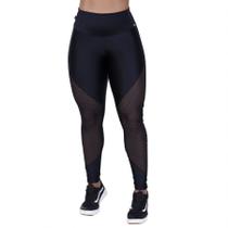 Calça Legging Fitness Feminina Cirrê 3D Recortes Tela Cós Alto Orbis - Orbis Fitness