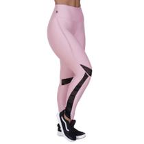 Calça legging fitness feminina wonder detalhe tela cós alto orbis-rosa