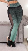 Calça legging fitness jaccquard feminino -tamanho g