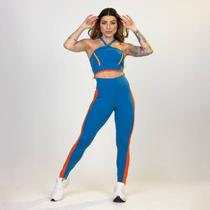 Calça Legging Fitness Jasmim Recorte Em Tecido Poliamida Calça Legging Fitness Jasmim Recorte Em Tecido Poliamida