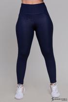 Calça Legging Fitness Jeans Cintura Alta Academia Bolso Traseiro