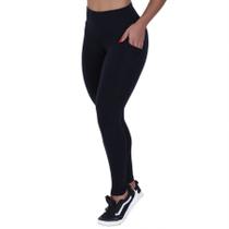 Calça Legging Fitness Recorte Lateral Com Bolso Suplex Cós Alto Orbis