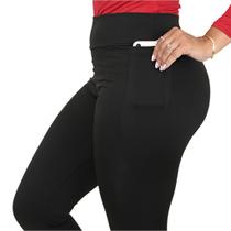 Calça Legging Flanelada Feminina Com Bolso Térmica Forrada Suplex Cós Alto