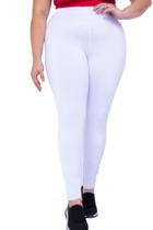 Calça Legging Flanelada Plus Size Branca Inverno