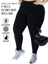 Calça Legging Flanelada Plus Size Cintura Alta Aquecimento Garantido para os Dias de Inverno