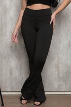 Calça Legging Flare Bailarina Com Bolso 506 Preta