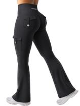 Calça Legging Flare Cintura Alta YEOREO CoreFlex Preta Calça Legging Flare Cintura Alta YEOREO CoreFlex Preta
