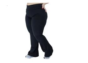 Calça Legging Flare Cós Alto Plus Size Modela G1 G2 G3 PRETO Feminina bailarina boca de sino