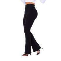 Calça Legging Flare Feminina malha Pop Trabalho Casual Bailarina Preta