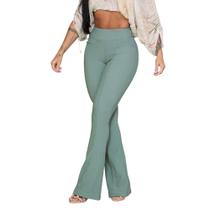 Calça Legging Flare Feminina malha Pop Trabalho Casual Bailarina Verde