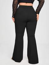 Calça Legging Flare Feminina Plus Size Preta Cintura Alta e Conforto - Veste G1 48-50
