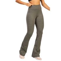 Calça Legging Flare Peluciada Bella Fiore Boca de Sino Bailarina Cintura Cós Alto Moda Fitness