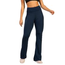 Calça Legging Flare Peluciada WLS Modas Boca de Sino Bailarina Cintura Cós Alto Moda Fitness