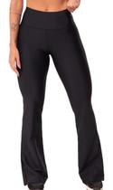 Calça legging flare preta cintura alta bailarina suplex modela bumbum super confortavel costura reforçada zero transparencia.