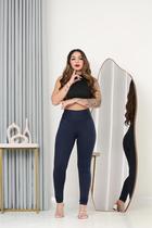 Calça Legging Grossa Não Fica Transparente Com Bolsos Cintura Alta