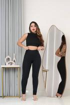 Calça Legging Grossa Não Fica Transparente Com Bolsos Cintura Alta