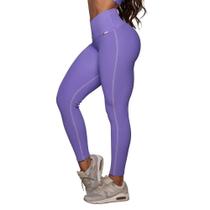 Calca Legging Heart Jacquard Canelado Lavanda Moving Fitness