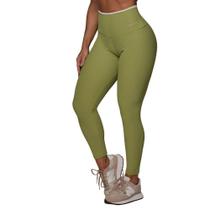 Calca Legging Heart Jacquard Canelado Verde Oliva Moving