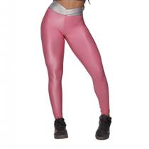 Calca Legging Hit Glossy Rosa Chiclete Moving Fitness