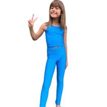 Calça Legging Infantil - Azul Turquesa