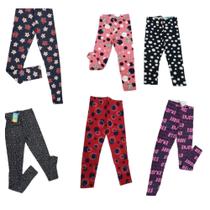 Calça legging Infantil - Conjunto com seis calças Estampadas/Lisas