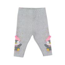 Calça Legging Infantil Feminina Kukiê Pinguim Cinza 71910