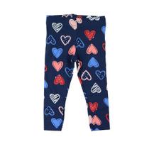 Calça Legging Infantil Feminina Malwee Corações Marinho