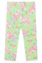 Calça Legging Infantil Kukie Verão Verde Ursinho Fofo