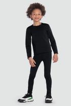 Calça legging infantil unissex térmica pesada Brandil-Preto