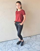 Calça Legging Jogger Infantil Peluciada Suplex Liso Menina