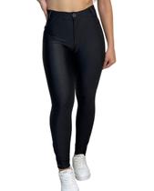 Calça legging K2B com botão e zíper na barra brilhosa Jocileide Calça legging K2B com botão e zíper na barra brilhosa Jocileide
