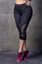 Calça Legging Leg Corsário Fitness Moda Academia Suplex Ginástica Corsário Com Tela Calça Legging Leg Corsário Fitness Moda Academia Suplex Ginástica Corsário Com Tela