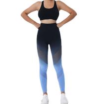 Calça Legging Leg Degradê Feminina Sem Costura Para Academia Treino